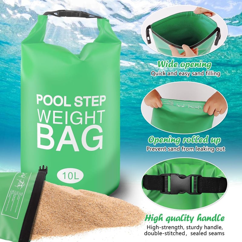whumsdog Universal Foldable Pool Stair Weights - 250D PVC Waterproof, Easy Fill Sand (Green) for Above Ground Pool Ladder - Image 3